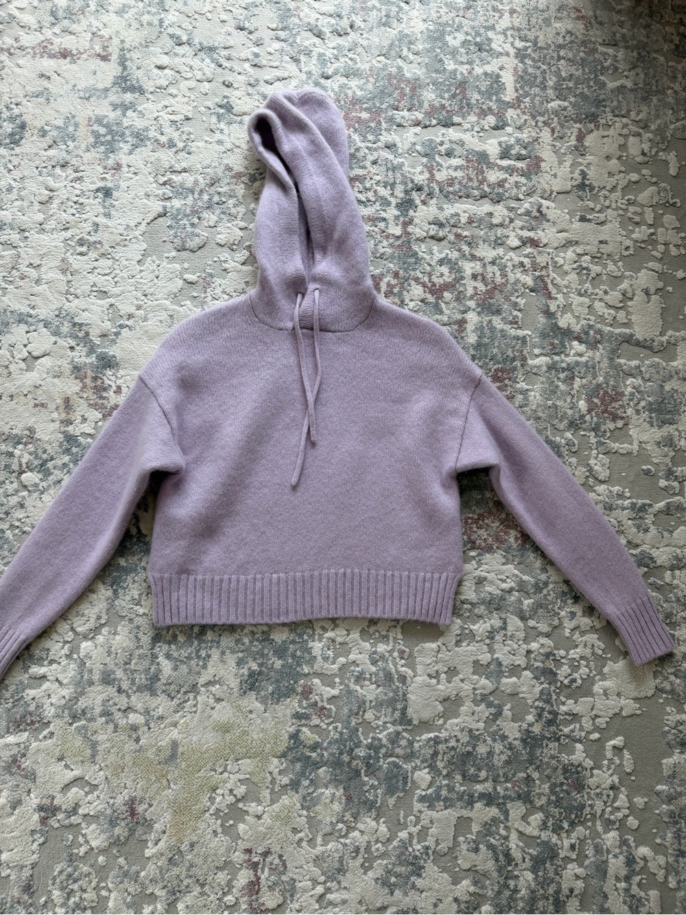 Babaton Lavender Cropped Knit Hoodie